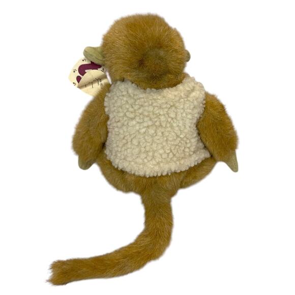 Ty Morgan The Monkey 1993 Brown Fur Button Detail Stuffed Animal Jointed Limbs - Picture 3 of 8
